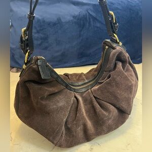 Banana Republic Dark Brown Suede Hobo Bag